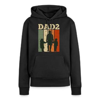 Vater 2 Kinder Papa 2 Söhn 2 Töchter Herren - Frauen Premium Bio Hoodie - Schwarz - Vorne - Julia (174cm)