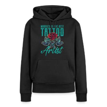 Tattoo - Frauen Premium Bio Hoodie - Schwarz - Vorne - Julia (174cm)