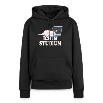 Ich im Studium schlafende katze - Frauen Premium Bio Hoodie - Schwarz - Vorne - Julia (174cm)