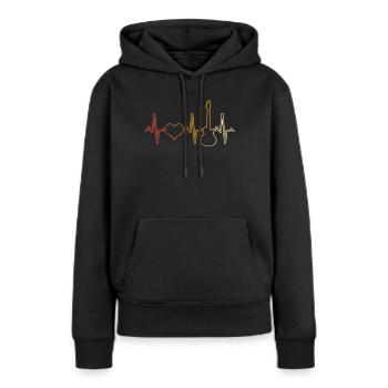 E Guitare Heartbeat Rétro - Sweat à capuche Premium bio Femme - noir - Devant - Julia (174cm)