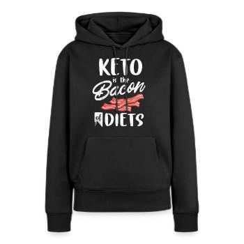 Keto Tshirt - Sweat à capuche Premium bio Femme - noir - Devant - Julia (174cm)