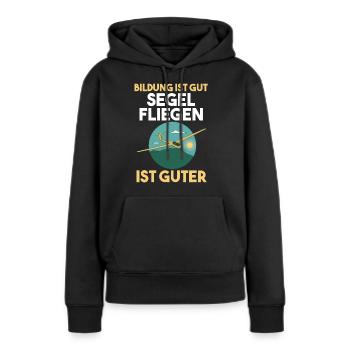 Segelfliegen Segelflieger - Frauen Premium Bio Hoodie - Schwarz - Vorne - Julia (174cm)