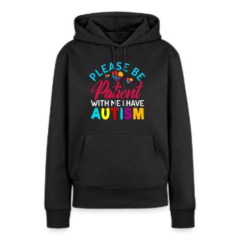 Autisme autistique Cadeau autistique autistique - Sweat à capuche Premium bio Femme - noir - Devant - Julia (174cm)