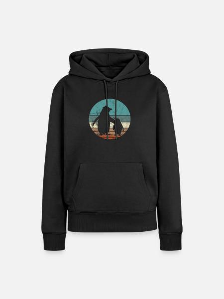 Pinguin - Frauen Premium Bio Hoodie - Schwarz
