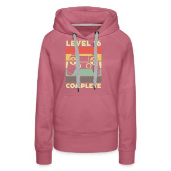 Level 16 Complete 16 Jahre 16. Geburtstag - Frauen Premium Bio Hoodie - Malve - Vorne - Isabella (175cm)