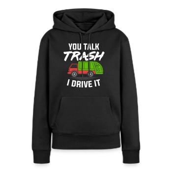 Müllmann Geschenk Müll Müllabfuhr Abfall Beruf - Frauen Premium Bio Hoodie - Schwarz - Vorne - Julia (174cm)