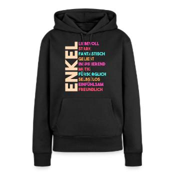 Enkel - Frauen Premium Bio Hoodie - Schwarz - Vorne - Julia (174cm)