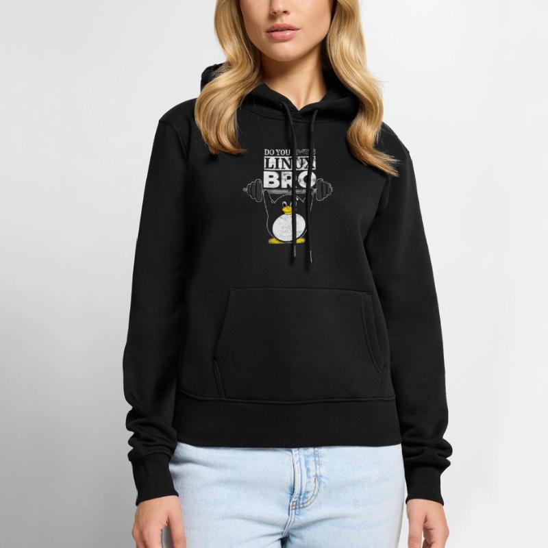 Do You Even Linux Bro Linux Pinguin hebt Gewichte Frauen Premium Bio Hoodie