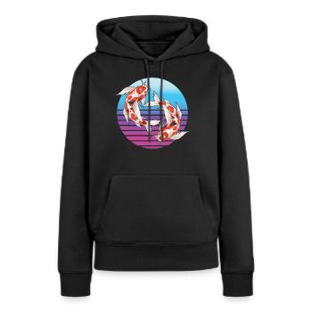 Koi Carp Koi Étang de Koi - Sweat à capuche Premium bio Femme - noir - Devant - Julia (174cm)