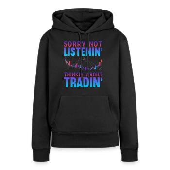 Bourse - Sweat à capuche Premium bio Femme - noir - Devant - Julia (174cm)