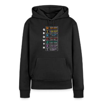 Motivation - Sweat à capuche Premium bio Femme - noir - Devant - Julia (174cm)
