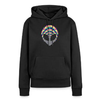 Étranger - Sweat à capuche Premium bio Femme - noir - Devant - Julia (174cm)