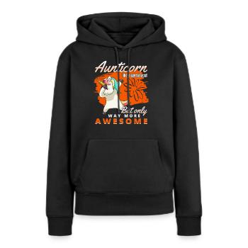 Aunticorn Unicorn for Aunt and Godmother - Women’s Premium Organic Hoodie - black - Front - Julia (174cm)