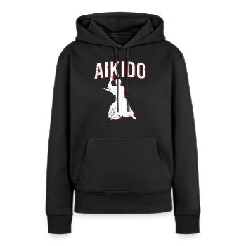 Aïkido - Sweat à capuche Premium bio Femme - noir - Devant - Julia (174cm)