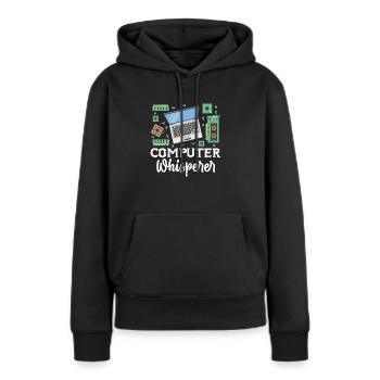 Ordinateur - Sweat à capuche Premium bio Femme - noir - Devant - Julia (174cm)