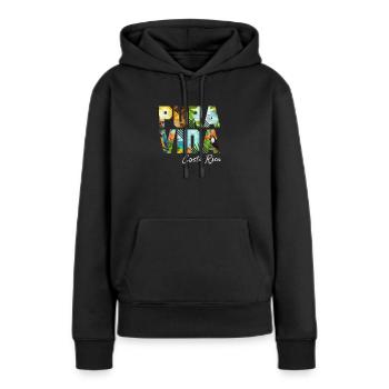 Costa Rica Vacances Amérique Centrale Pura Vida Cadeau - Sweat à capuche Premium bio Femme - noir - Devant - Julia (174cm)