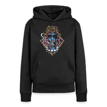 Kali Hippie Déesse de l’hindouisme - Sweat à capuche Premium bio Femme - noir - Devant - Julia (174cm)