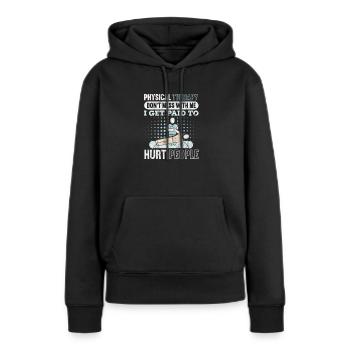 Physiothérapeute Physiothérapie Physio Cadeau - Sweat à capuche Premium bio Femme - noir - Devant - Julia (174cm)