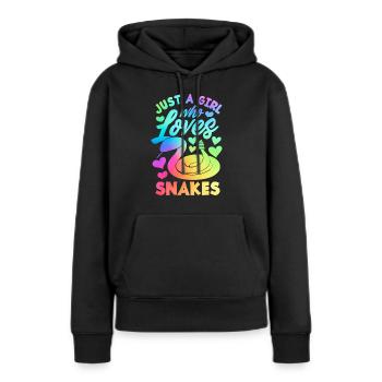 Serpent Serpent Serpent - Sweat à capuche Premium bio Femme - noir - Devant - Julia (174cm)