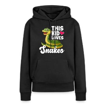 Serpent Serpent Serpent - Sweat à capuche Premium bio Femme - noir - Devant - Julia (174cm)