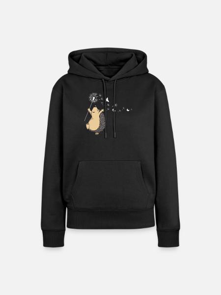 Hérisson Hérisson Hérisson - Sweat à capuche Premium bio Femme - noir
