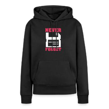 Ordinateur - Sweat à capuche Premium bio Femme - noir - Devant - Julia (174cm)