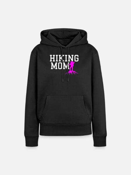 hiking mom - Frauen Premium Bio Hoodie - Schwarz