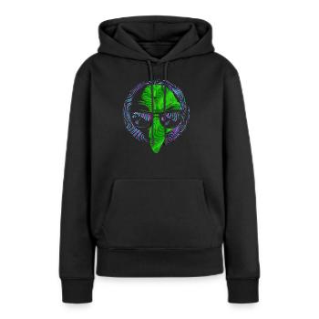 Étranger - Sweat à capuche Premium bio Femme - noir - Devant - Julia (174cm)
