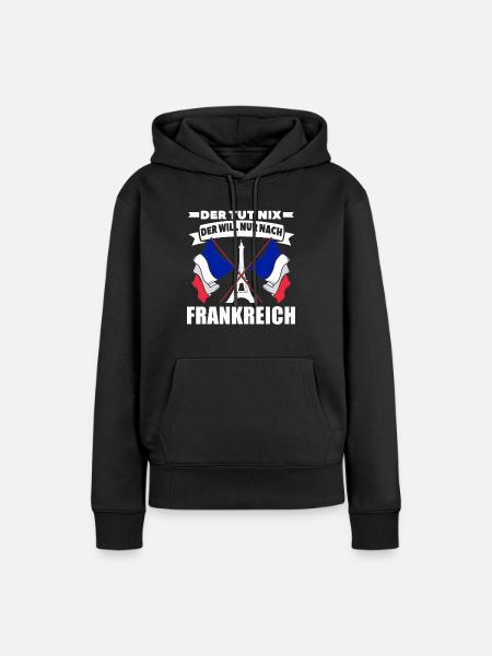 Frankreich - Frauen Premium Bio Hoodie - Schwarz