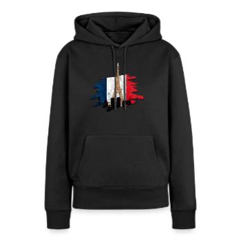 Frankreich - Frauen Premium Bio Hoodie - Schwarz - Vorne - Julia (174cm)