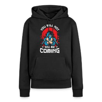 Ninja Tshirt Enfants Hommes Ninjutsu - Sweat à capuche Premium bio Femme - noir - Devant - Julia (174cm)