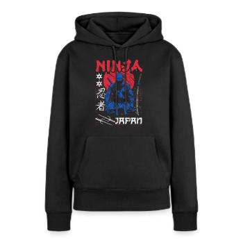 Ninja Cadeau Karaté Ninjutsu Judo Samouraï Japon - Sweat à capuche Premium bio Femme - noir - Devant - Julia (174cm)