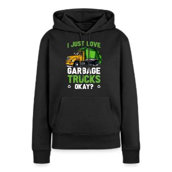 Müllmann Geschenk Müll Müllabfuhr Abfall Beruf - Frauen Premium Bio Hoodie - Schwarz - Vorne - Julia (174cm)