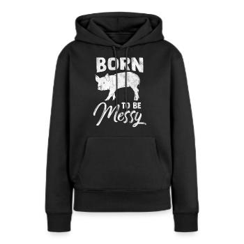 Schwein Geschenk Schweinchen Kinder Ferkel Sau Pig - Frauen Premium Bio Hoodie - Schwarz - Vorne - Julia (174cm)