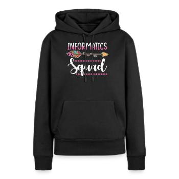 Informaticien - Sweat à capuche Premium bio Femme - noir - Devant - Julia (174cm)