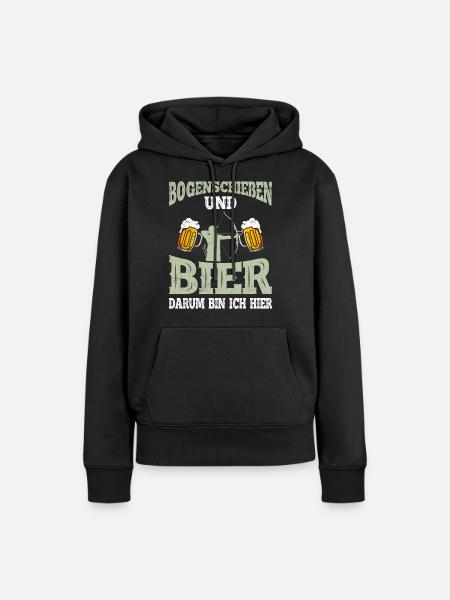 Bogenschießen und Bier Männer - Frauen Premium Bio Hoodie - Schwarz