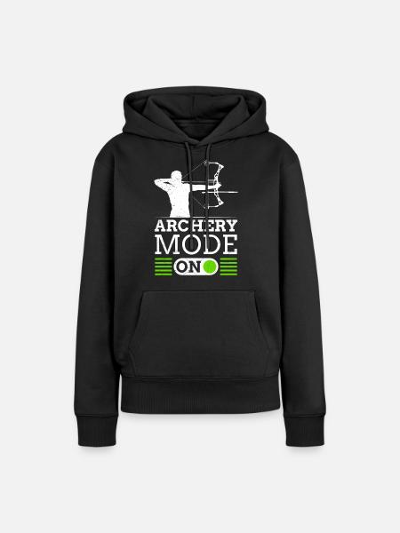 Archery Mode On Bogenschießen Compoundbogen - Frauen Premium Bio Hoodie - Schwarz