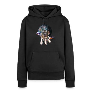 Grizzly - Sweat à capuche Premium bio Femme - noir - Devant - Julia (174cm)