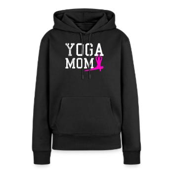 yoga mom - Frauen Premium Bio Hoodie - Schwarz - Vorne - Julia (174cm)