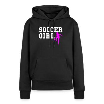 soccer girl - Frauen Premium Bio Hoodie - Schwarz - Vorne - Julia (174cm)