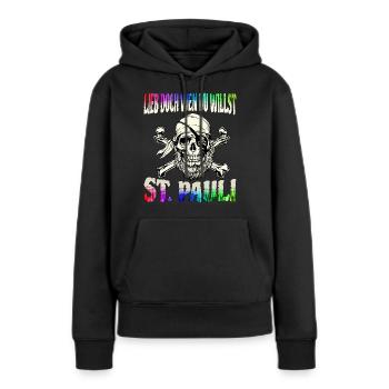 St. Pauli Hambourg Fanartikel St. Pauli - Sweat à capuche Premium bio Femme - noir - Devant - Julia (174cm)