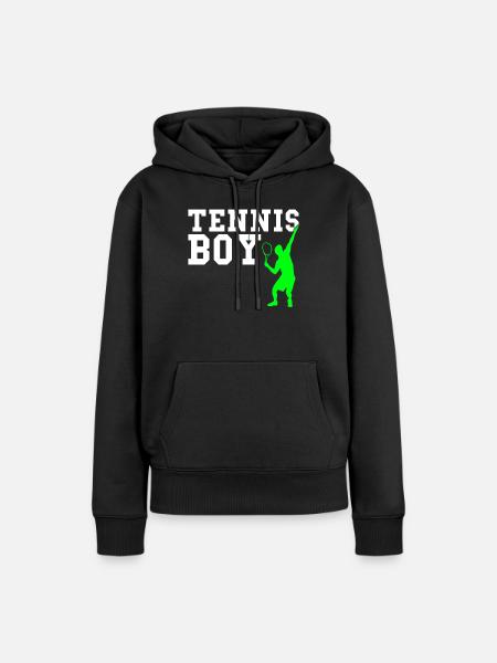 Tennis boy - Frauen Premium Bio Hoodie - Schwarz