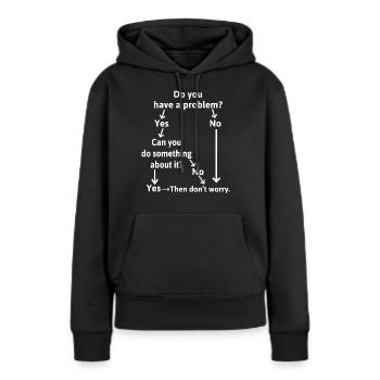 Résolution de problèmes pour des problèmes qui ne le sont pas - Sweat à capuche Premium bio Femme - noir - Devant - Julia (174cm)