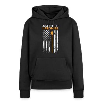 Just the Tip I promise USA Bogenschütze - Frauen Premium Bio Hoodie - Schwarz - Vorne - Julia (174cm)