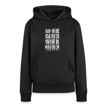 Motivation Motiver Carrière Dire Cadeau - Sweat à capuche Premium bio Femme - noir - Devant - Julia (174cm)