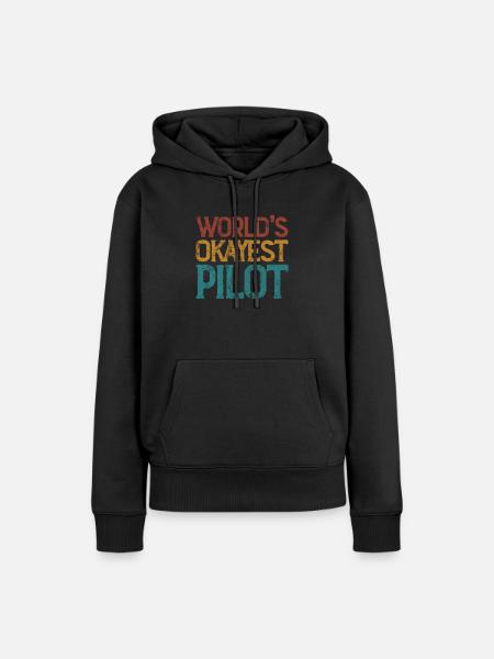 Pilot - Frauen Premium Bio Hoodie - Schwarz