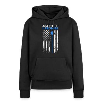 Just the Tip I promise USA Bogenschütze - Frauen Premium Bio Hoodie - Schwarz - Vorne - Julia (174cm)