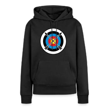 Archer Target Bow Bow Target - Sweat à capuche Premium bio Femme - noir - Devant - Julia (174cm)