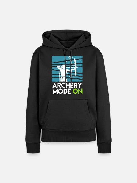 Archery Mode On Compoundbogen - Frauen Premium Bio Hoodie - Schwarz