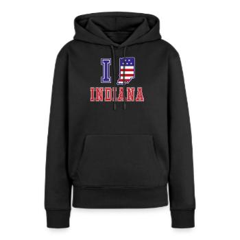 Indiana USA J’adore Albama - Sweat à capuche Premium bio Femme - noir - Devant - Julia (174cm)